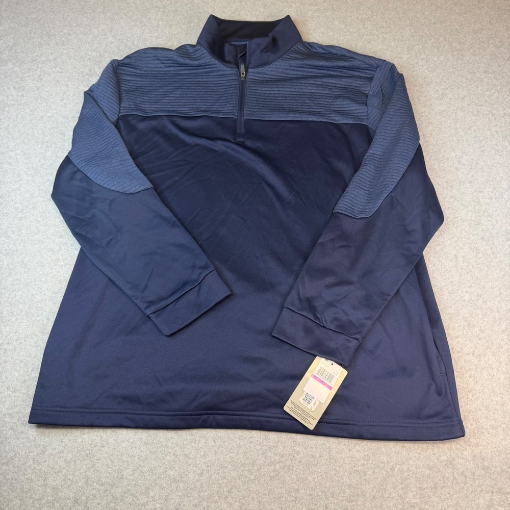 PGA Tour Mens XXL Peacoat Blue Hybrid Quarter Zip Golf Pullover PVKF0086DS NWT